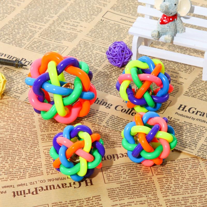 Pelota de Goma Colorida Juguete para Gato Mascota con Cascabel Pequeño para Ejercicio Interactivo Divertido