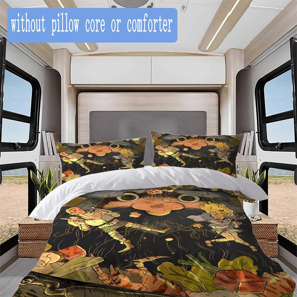 Delicious in Dungeon Pattern Bedding,Quilt Set Quilt Cover Pillowcase Home Birthday Gift (1*duvet cover+2*pillowcase,without core)XSJT0917270