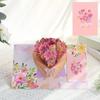 Foldable 3D Greeting Card with Envelope Handmade Decorative Birthday Gift Card Fly-out Holiday Blessings Card