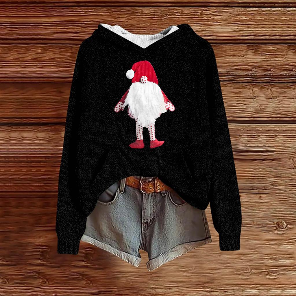 Sweatshirts For Women Knit Sweater Cute Shirt Fall Pullover Hooded Sweatshirt