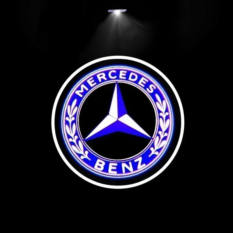 2 Pezzi Luce di Benvenuto con Logo LED per Portiera Auto Per Mercedes Benz AMG Classe A C E GLC GLA GLE GLB W177 W205 W212 W213 X253 X156 W166 X247