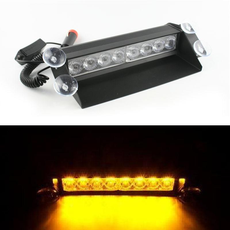 8LED 12V Car LED Strobe Warning Light Truck Emergency Flasher Dash Strobe Light Day Running Flash Led Police Lights Red/Blue
