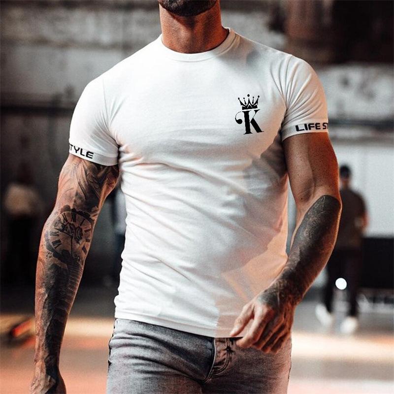 Men O Neck Letters Print T Shirt Casual O Neck 3d Tees Breathable Polyester Sportwear T-shirts