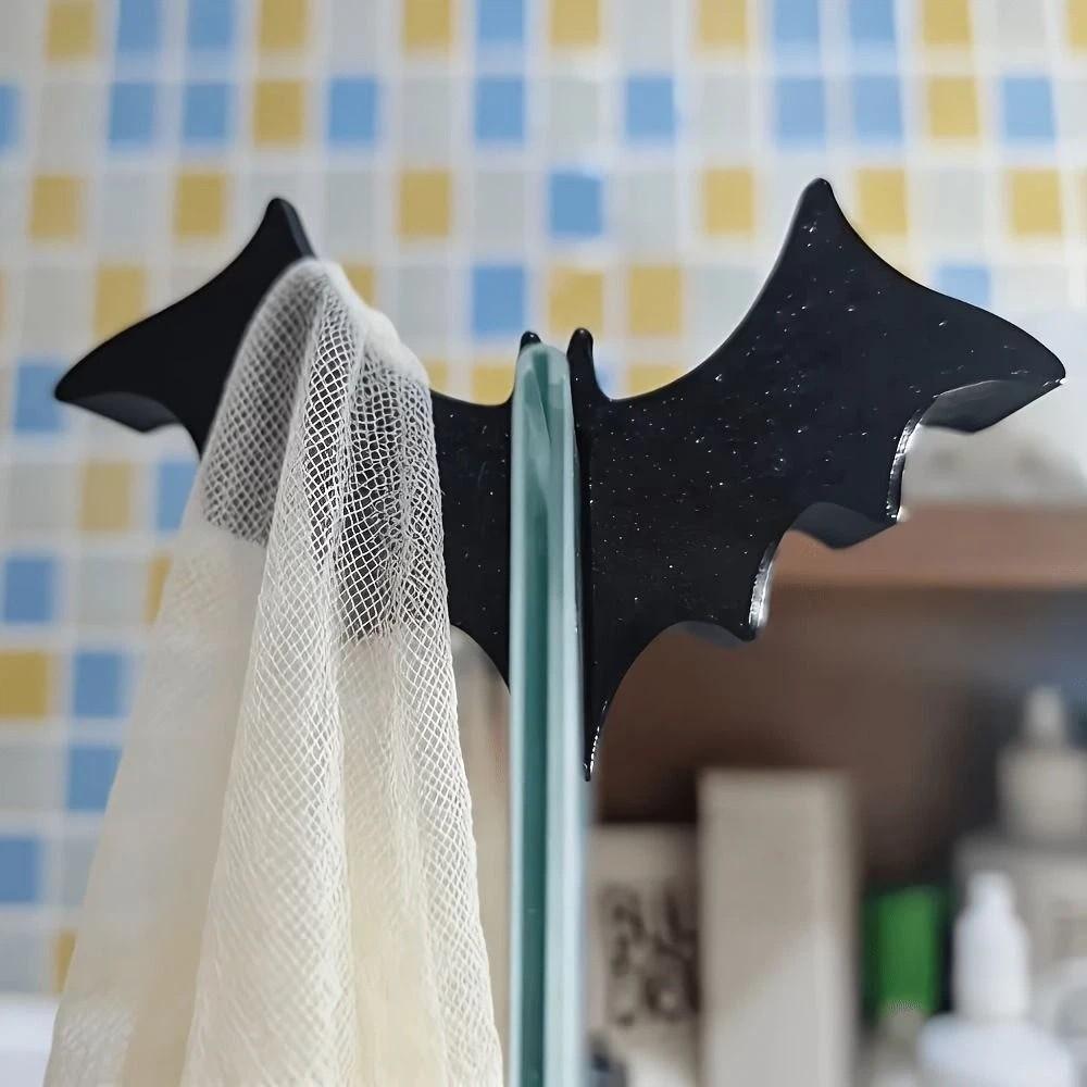 3D Print Halloween Bat Bathroom Hook Hanging Bathing Towel Hanger Glass Door Hook Beach Decoration