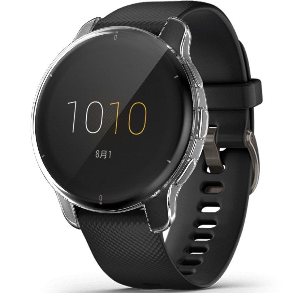 2in1 Case with Silicone Screen Protector for Garmin Venu 2 Plus, Transparent