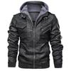 Spring, Autumn and Winter Leather Jacket, Men's Hooded Leather Jacket, Young Men's Jacket