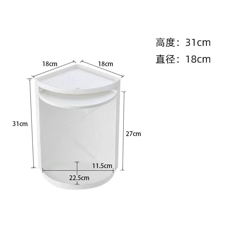 

Bathroom Corner Storage Shelves 360 Degree Rotating Wall Shelf Free Punching Shower Rack Waterproof Kitchen Cabinet Organizer білий