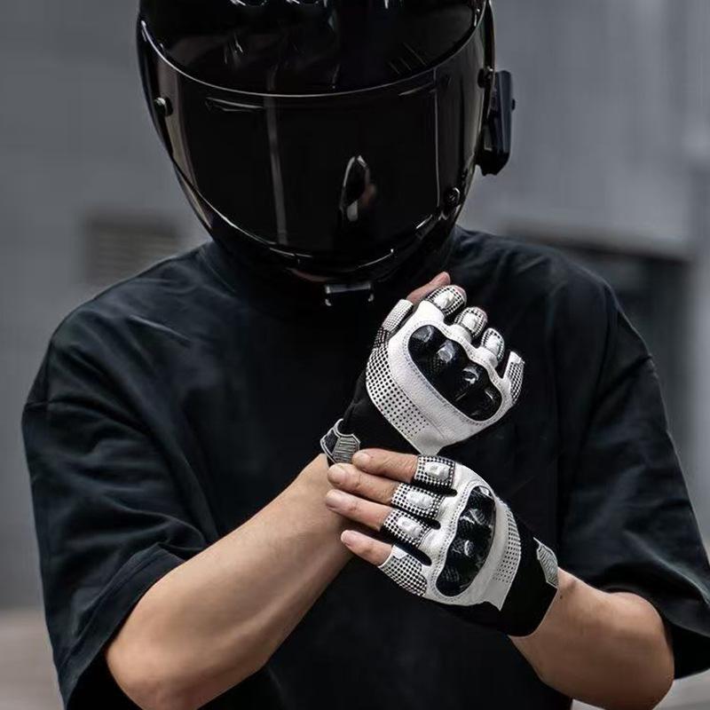 Outdoor-Radhandschuhe Kohlefaser Anti-Drop Herren und Damen Vier-Jahreszeiten Atmungsaktiv Lokomotivhandschuhe