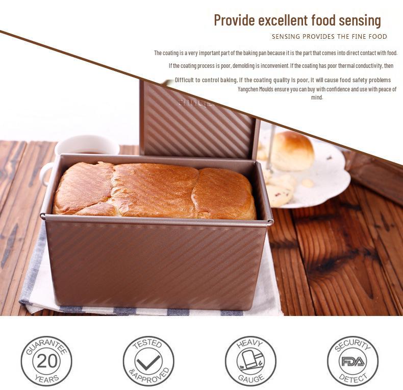 Non-Stick 450g Bread Loaf Pan with Lid for Home Oven Baking