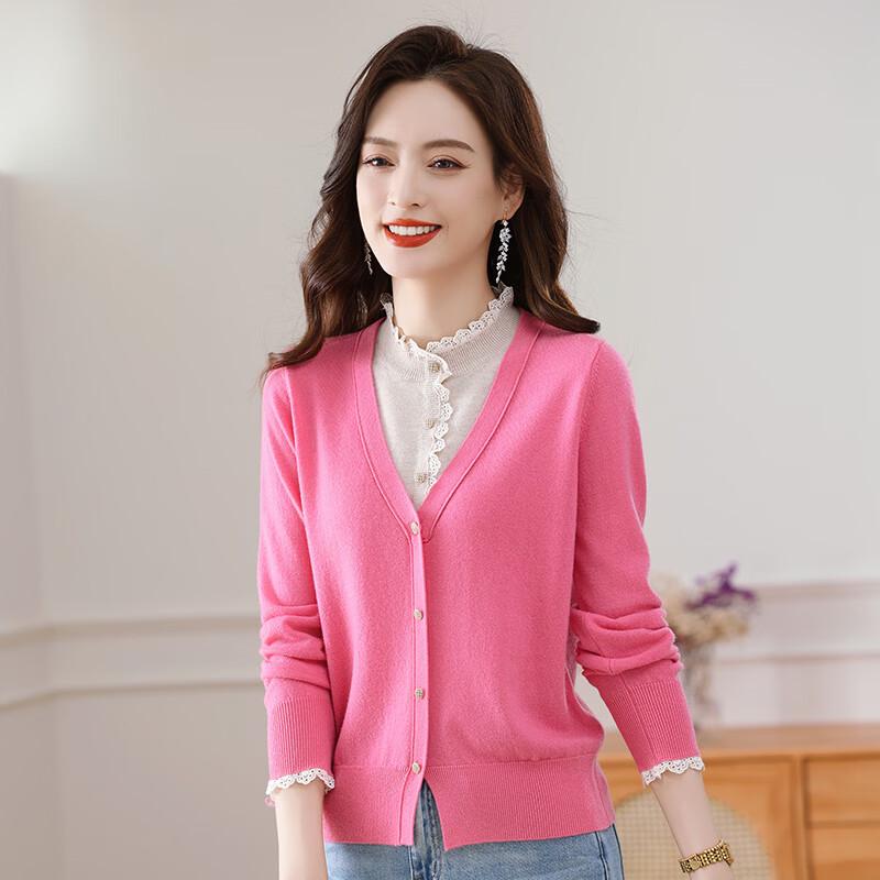 Caiyang Women s 100% Pure Wool Faux Two-Piece Knit Sweater CYLD870 2XL