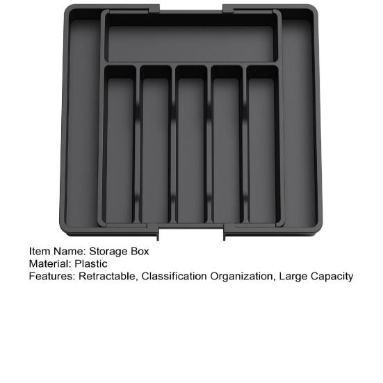 Dinnerware Storage Box Retractable Classification Organization Large Capacity Tableware Tray Cosmetic Jewelry Stationery Drawer