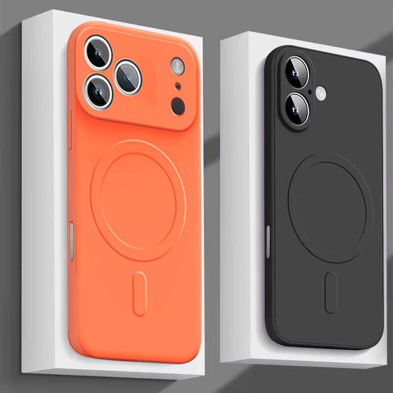 For iPhone 17 Pro Max 17 Air 17Pro Case Magnetic Cover for Mag-safe Liquid Silicone Velvet Lining All-round Camera Protect Shell