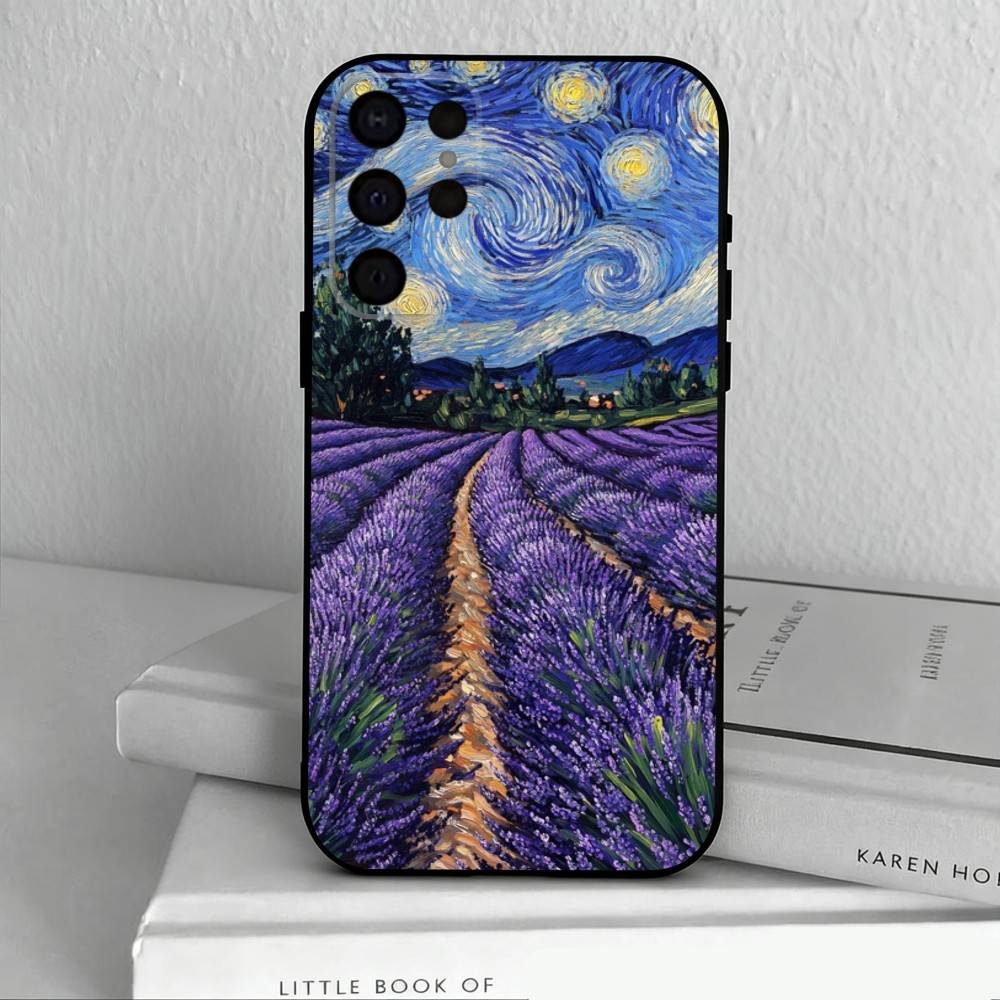 

V-Van G-Gogh S-Starry Sunflowers Phone Case For Samsung S25,S24,S21,S22,S23,S30,Ultra,S20,Plus,Others Soft Black Case Samsung S225G