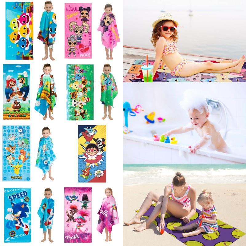 Boys Girls Pokemon Bath Towels Microfiber Beach Pool Swim Towel