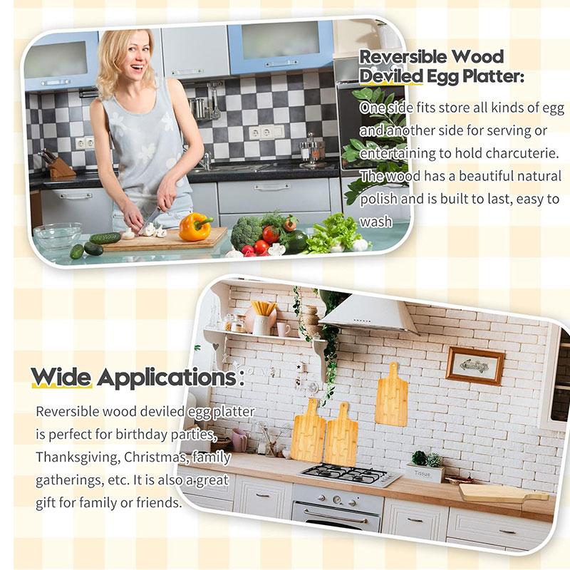 Bamboo Wooden Serving Board for Pizza Bread Steak Kitchen Chopping Boards Rectangle Vegetable Fruit Cutting Board with Handle