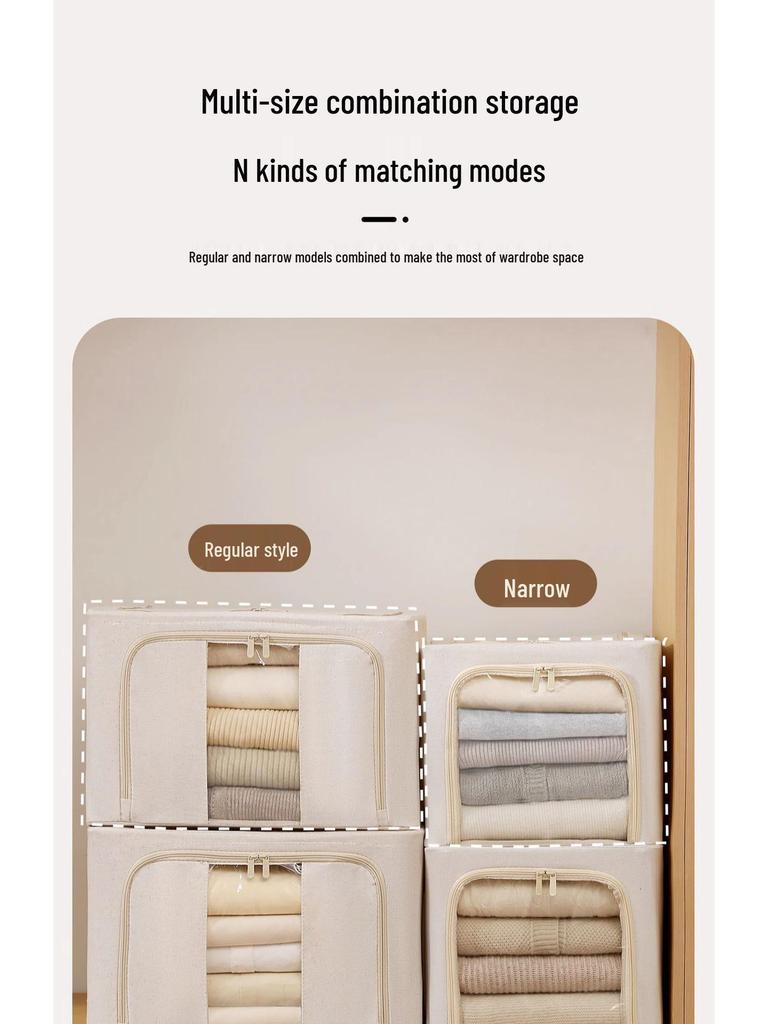 Tianshan Large Capacity Cotton & Linen Storage Box for Quilts and Down Jackets
