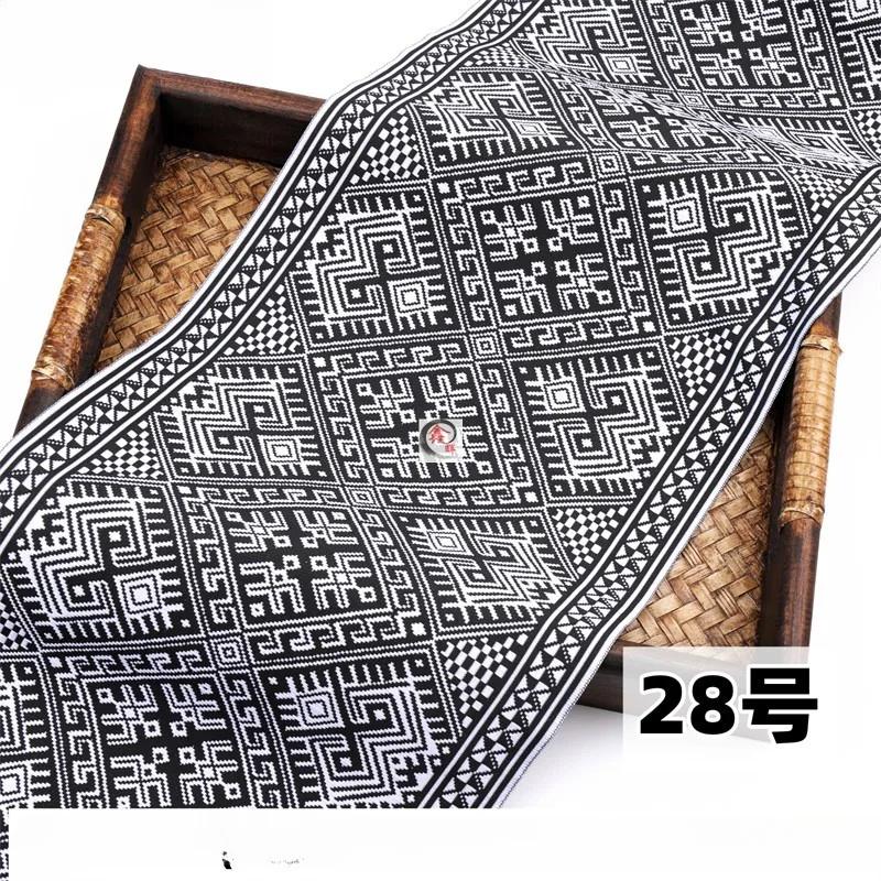 20 cm x 700 cm Hmong Stickerei Spitze Zubehör Miao Nationalität Kleidung Band Brokat Muster Tisch Flagge Wand Hängen Stoff