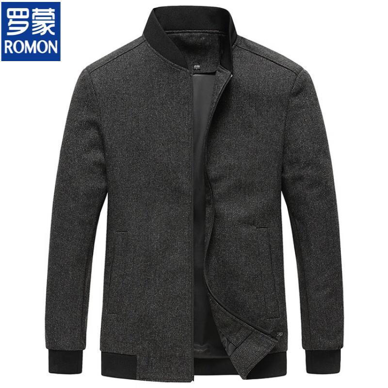 Luomeng Men's Lamb Wool Baseball Collar Jacket