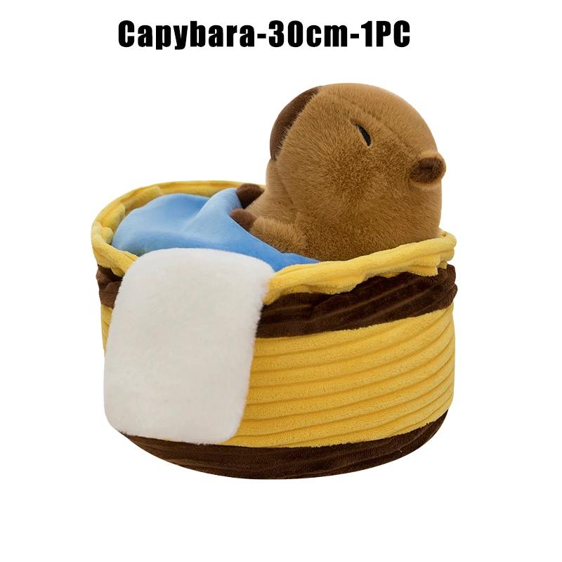 30CM Cute Capybara Plush Toy Creative Bathing Capy Soft Doll Adorable Kawaii Stuffed Animal Pillow Gift for Kids Sleep Buddy