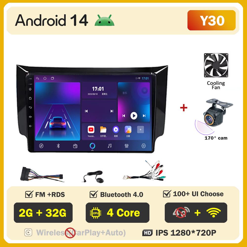 Car Radio Android 14 For Nissan Sylphy B17 Sentra 12 2013-2018 2din Carplay Auto Screen Stereo Head Unit Autoradio 10 Inch Wifi