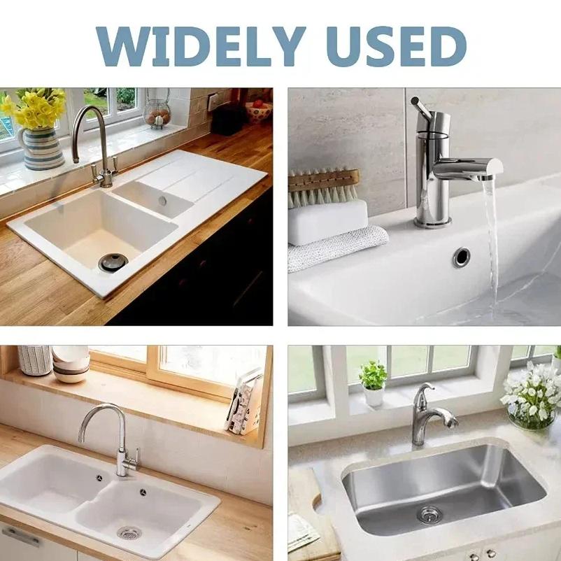 4PCS Plastic Bathroom Kitchen Basin Sink Overflow Cover Ring Insert Replacement Chrome Hole Round Drain Cap Basin Accessory