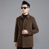 Winter double-sided cashmere coat for men, mid-length, removable down lining, woolen woolen coat, versatile for dad