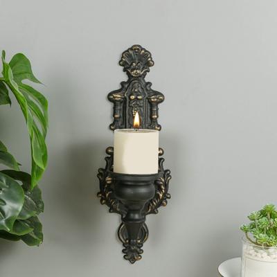 Yousheng Vintage Wall Sconces Candle Holder Gothic Iron Art Tealight Candle Holder Living Dining Room Bedroom Wall Mount Candlestick Decoration