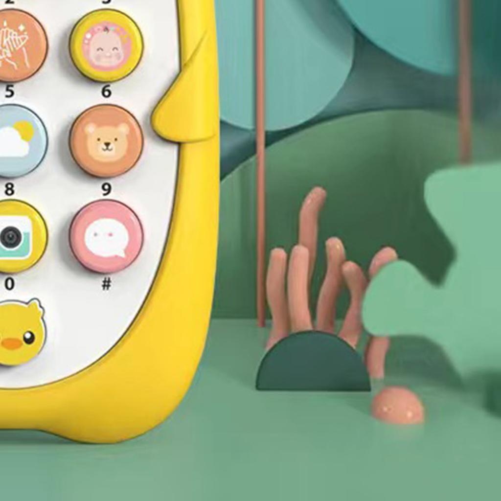 Baby Phone Toys Early Educational Simulation Music Telephone Toy for 1 to 3 Years Old Toddlers Yellow