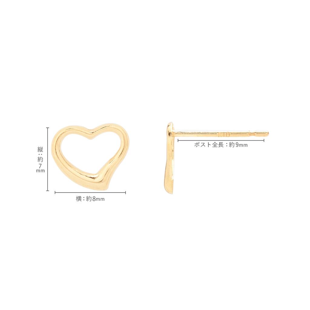 ESTELLE [Official] Women's 10K Yellow Gold Heart Motif Earrings 0202-3563-0019-0000