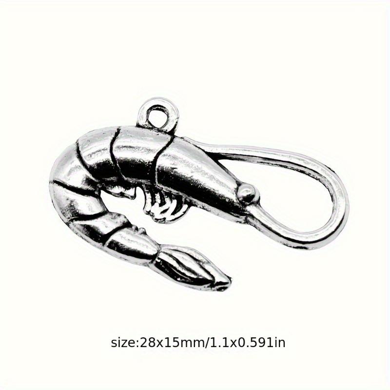 50pcs Cute Lobster Pendant Antique Silver Charm Marine Style Shrimp Pendant for DIY Handmade Earrings Necklace.