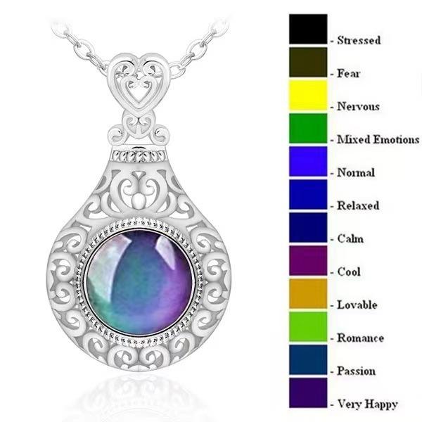 

Yunjin, supply can change color, temperature sensing pendant, luxury fashion hollow flower women s necklace