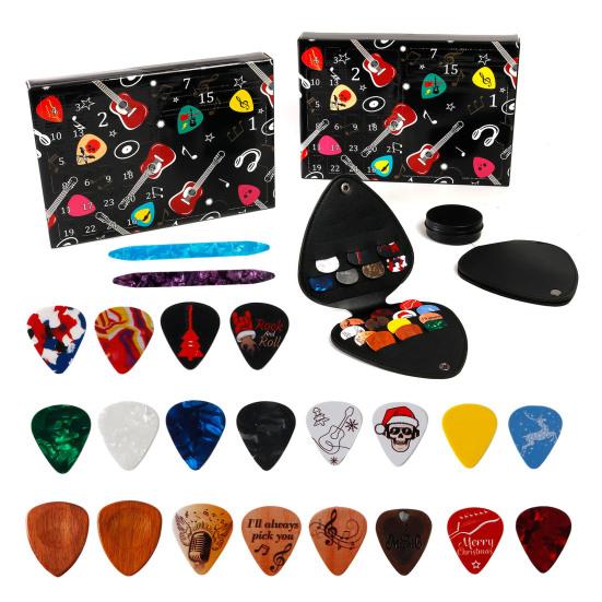 Yousheng Valentine's Day Guitar Picks Advent Calendar 24-Day Countdown Calendar with Guitar Picks And Accessories for Guitarists Music Lovers