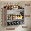 Multi Layer Punch-Free Kitchen Condiment Storage Rack Stainless Steel Seasoning Jar Organizer Space-Saving Home Decor