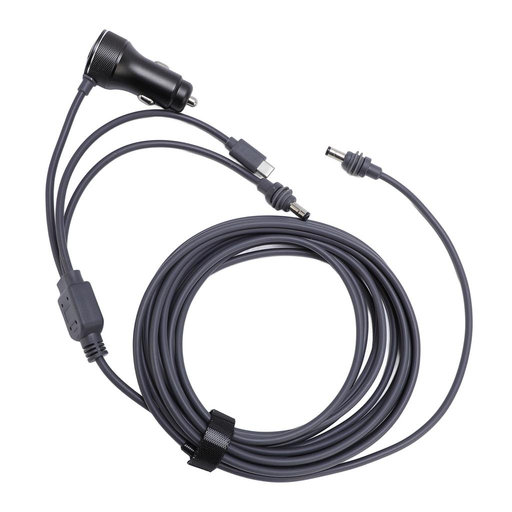 3 in 1 Power Cable USB C Car 18AWG 48W PD30W QC3.0 Power Supply Adapter 6.6ft Cable for Dish , Portable, Heatproof