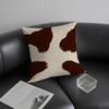 Brown White Cow Hot Cushion Cover Pillowcase Ultra Soft Skin Friendly Fabric Cloud Like Comfort & Concealed Zipper