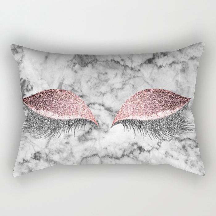 Eyelash Pillow Case European and American Fashion Sleep Waist Pillow Case Living Room Sofa Cushion Pillow Core