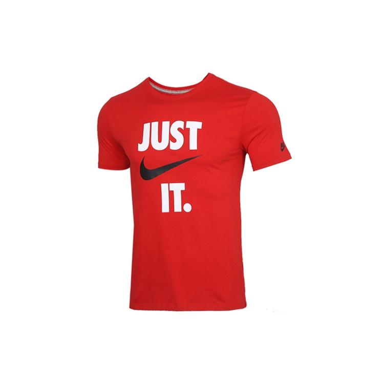 Nike Sportswear Alphabet Printing Round Neck Short Sleeve Red Men s AQ5195-650 S