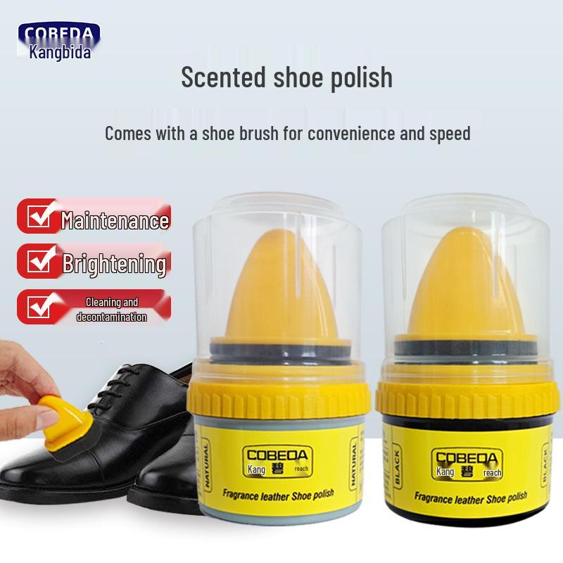 

Genuine Leather Care: Lanolin Shoe Polish & Cleaner with Brush for Leather Goods