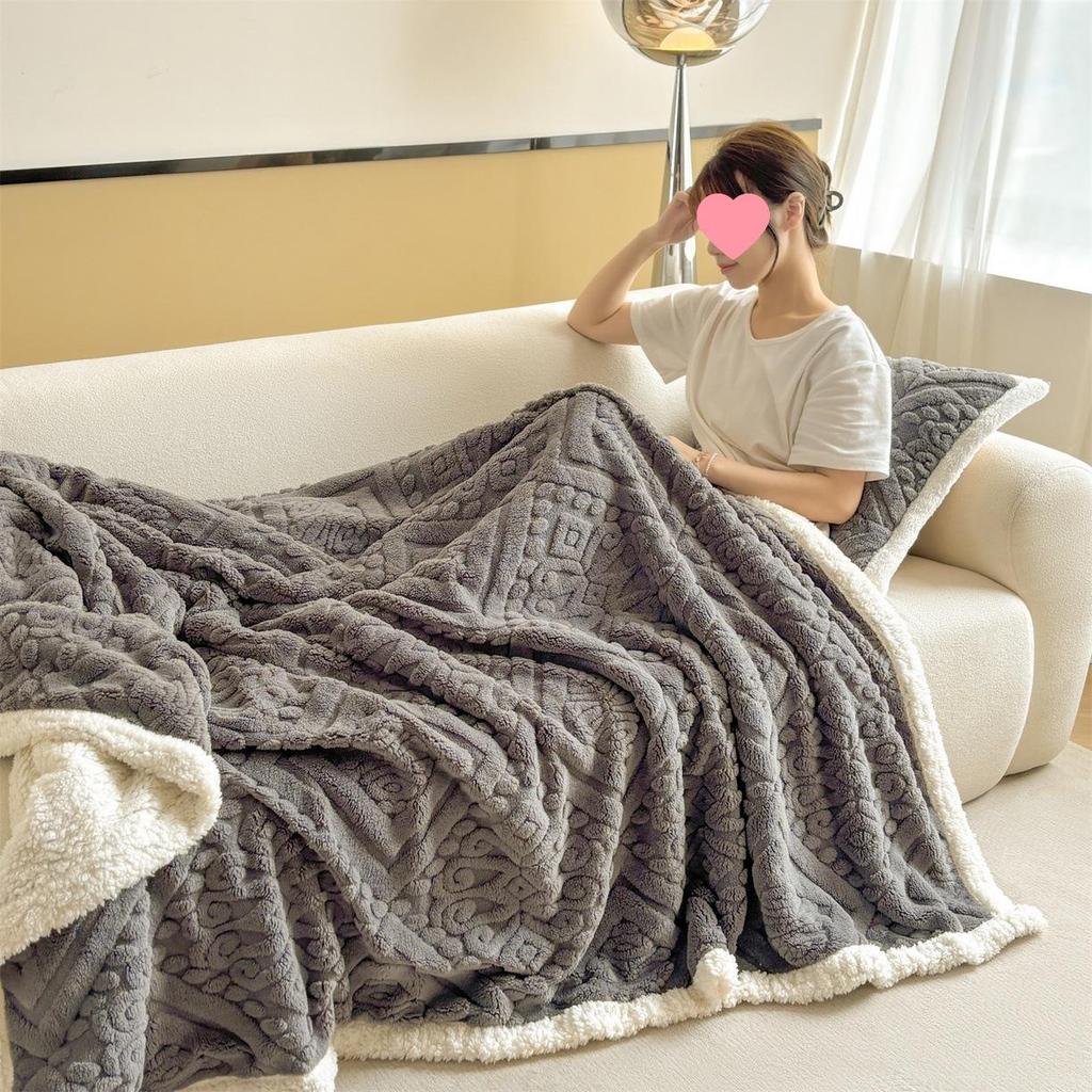 2025 Autumn/Winter Taffeta Fleece Duvet Cover & Blanket Combo for Home/Office