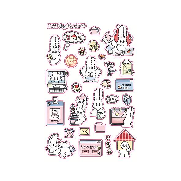 Korean Style Cute Rabbit Graffiti Guka Stickers for Creative DIY Journal Decoration