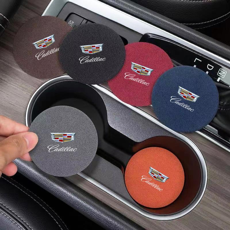 For Toyota Land Car Coaster Water Cup Holder Anti-Slip Pad Suede Accessories for Cadillac ATS BLS CT4 CT6 CTS ESCALADE STS XLR XT4 XT5 XTS SLS