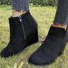2025 Herbst und Winter neue Keilabsatz Stiefeletten Damen heißer Verkauf Retro Pferde Chelsea Boots große Größe Damenschuhe