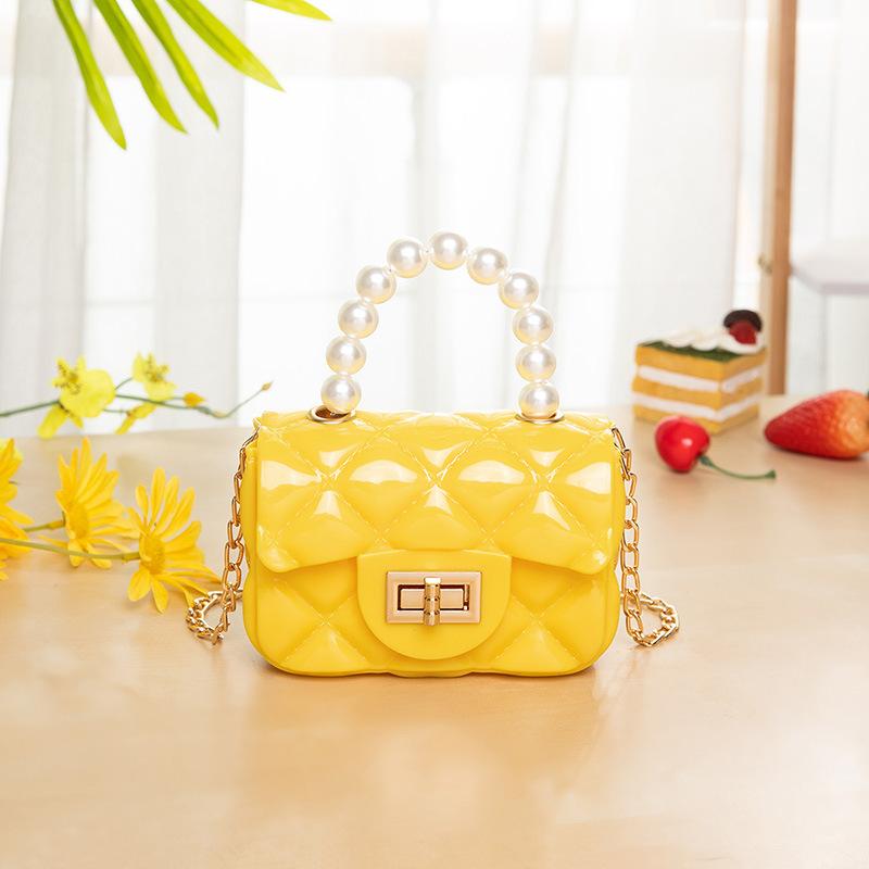 IELGY All-match Pearl Diagonal Women's Bag Portable Fashion Korean Version Casual One Shoulder White