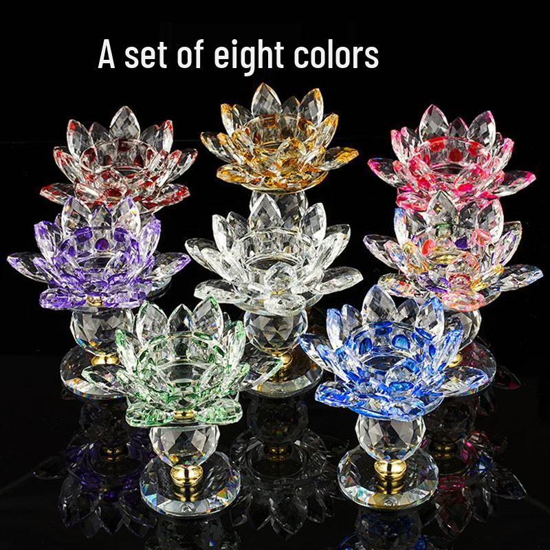 Crystal Lotus Candle Holder for Home Decor and Gifts