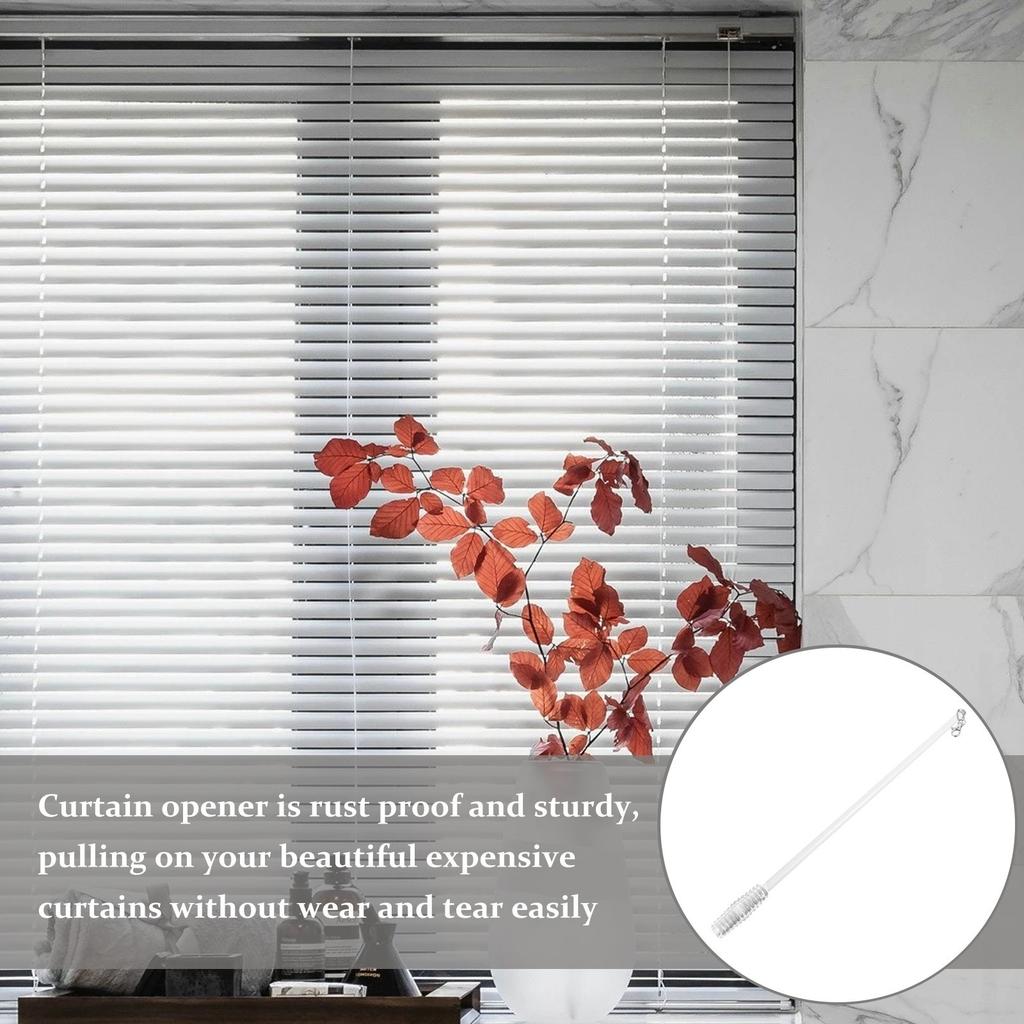 Curtain Stick Puller 21 Inch Aluminum Alloy Rust Proof Sturdy Curtain Opener Wand for Heavy Drapes Blinds Fabric Protection