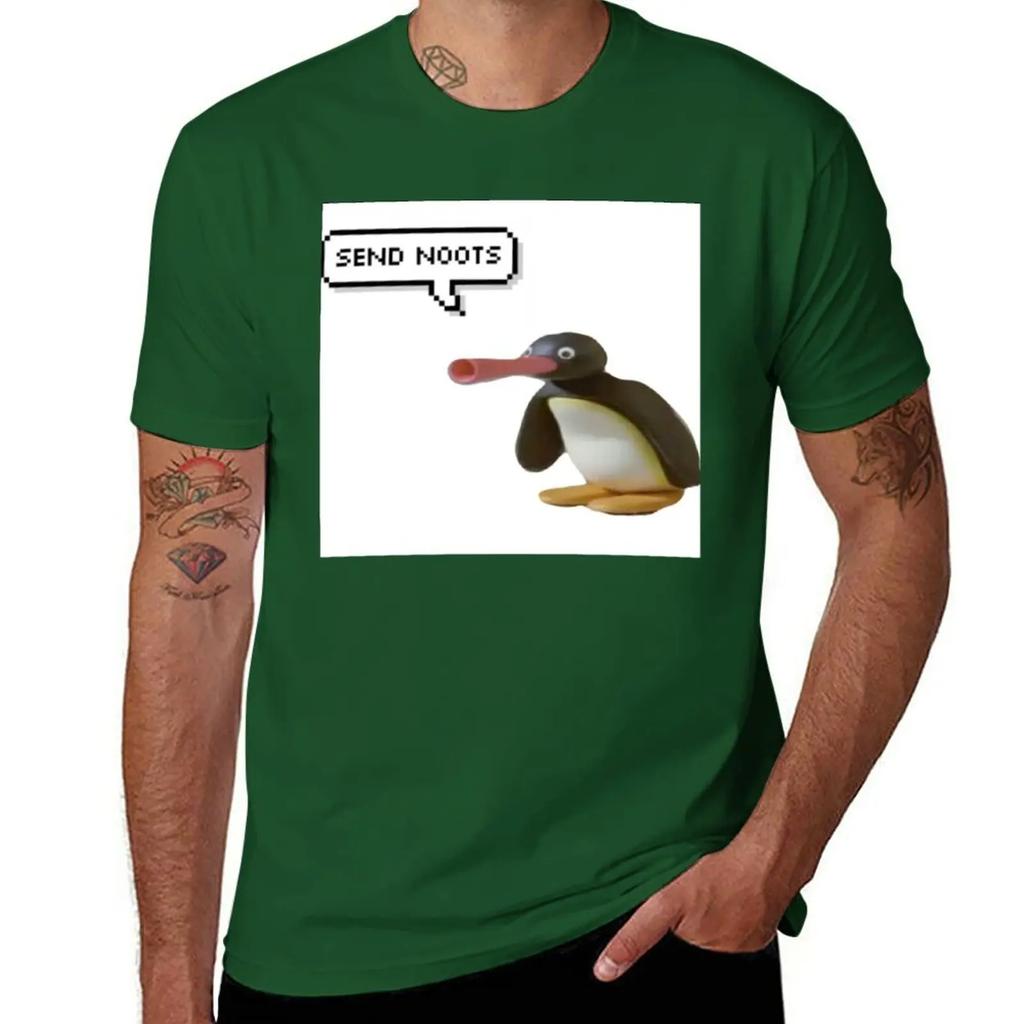 Pingu- Invia Noot T-shirt top semplici personalizzati uomo magliette grafiche