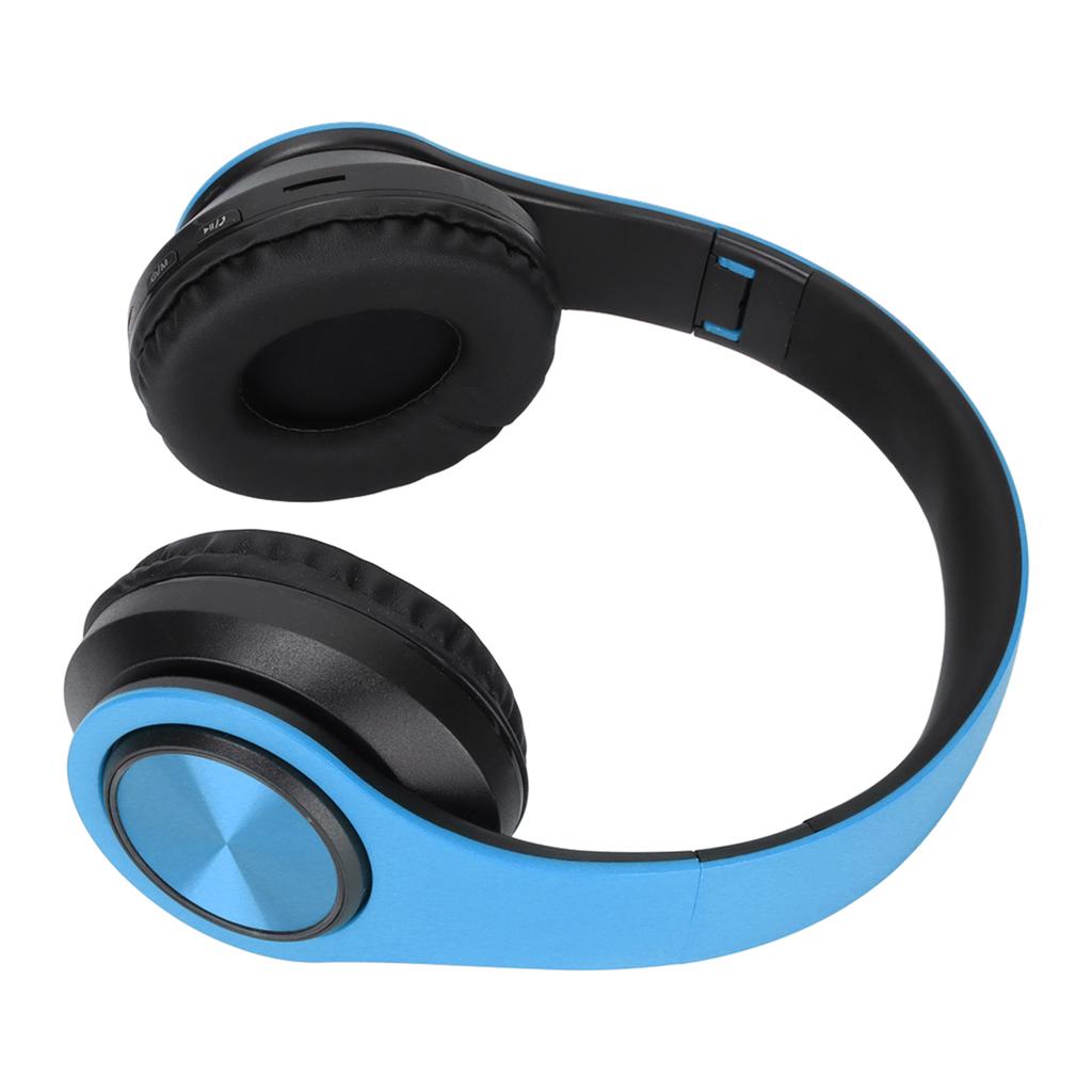 Wireless Headset Stereo Noise Cancelling Foldable Bluetooth Headphone for Cellphone PC Travel Game Blue Black