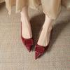 Patent leather high heels women's versatile 2 spring and summer new square buckle shallow mouth temperament pointed kitten and single shoes