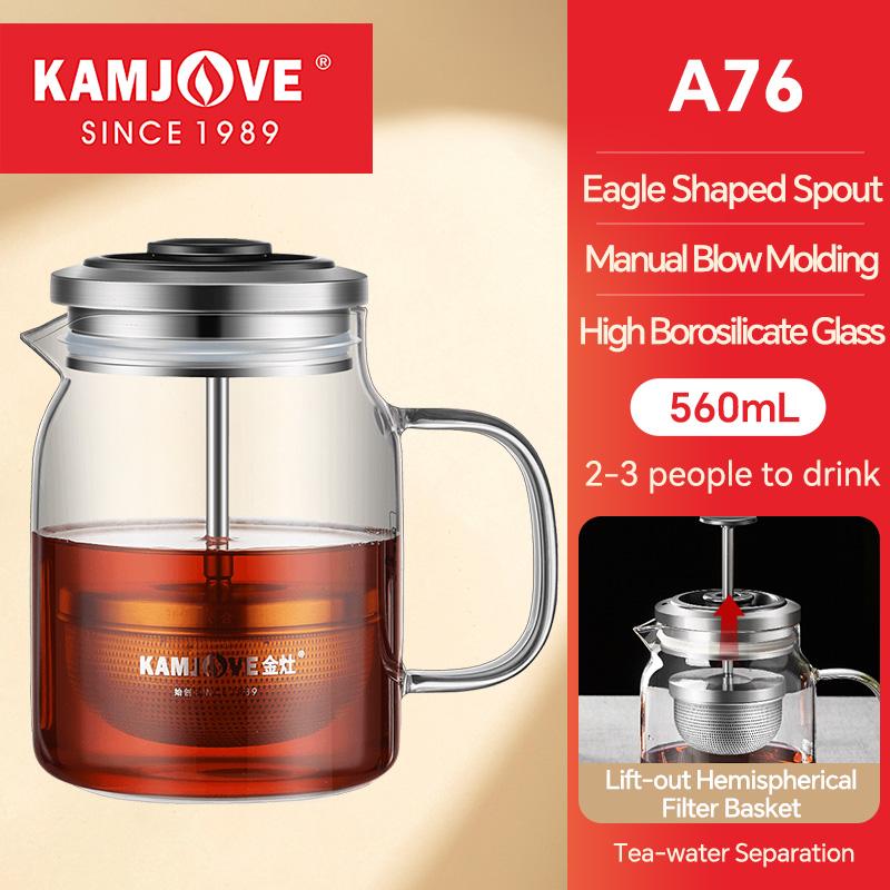 KAMJOVE French Presses Tea Pot For Young Green Citrus, Pu 'er Tea Art Pot, Black Tea Heat-Resistant Glass Pot French Pans Teapot