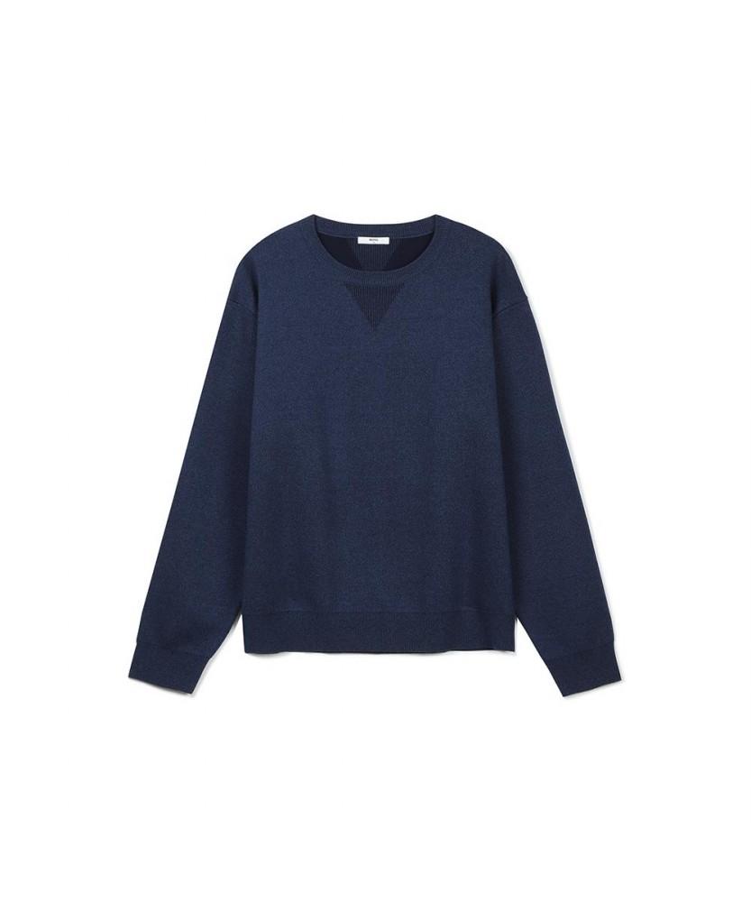 NOTIG Double-Weave Round Knit Navy_Oka3Swrl101N1
